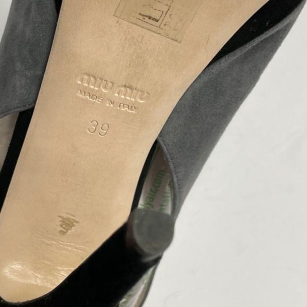 Miu Miu Calzaturre Donna Gray Black Suede Pumps - Picture 8 of 8